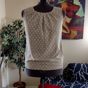Merona Gray & White Polka Dot Sleeveless Blouse